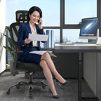 Ergonomic Office Chair, High Back Mesh Executive Desk Chair with Adjustable Height and Adjustable Armrests, Lumbar Support Swivel Task Computer Chair, 350LBS