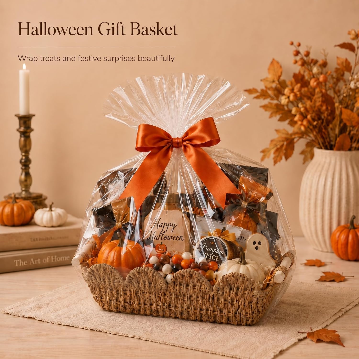 Coeusy 2 Pack Gift Basket, Cute Scalloped Basket with Handles, Decorative Basket for Display,Snack,Shelves, Natural