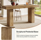 Tribesigns 70.9" Extra Long Bar Table, Rectangular Counter Height Pub Table, Modern Farmhouse Bar Height Table Home Bar Units for Kitchen Island, Bistro, Brown