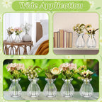 12 Pieces Glass Bud Vases for Centerpieces Bulk 3.5 Inch Mini Flower Bouquets Vases Small Cute Crystal Ribbed Glass Bud in Bulk for Wedding Baby Bridal Shower Table Party Home Decor (Clear)