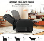 GTRACING Gaming Recliner Chair with Bluetooth Speakers Racing Style Single Gaming Sofa Modern Living Room Recliners Ergonomic Comfortable Massage Home Theater Seating, Black