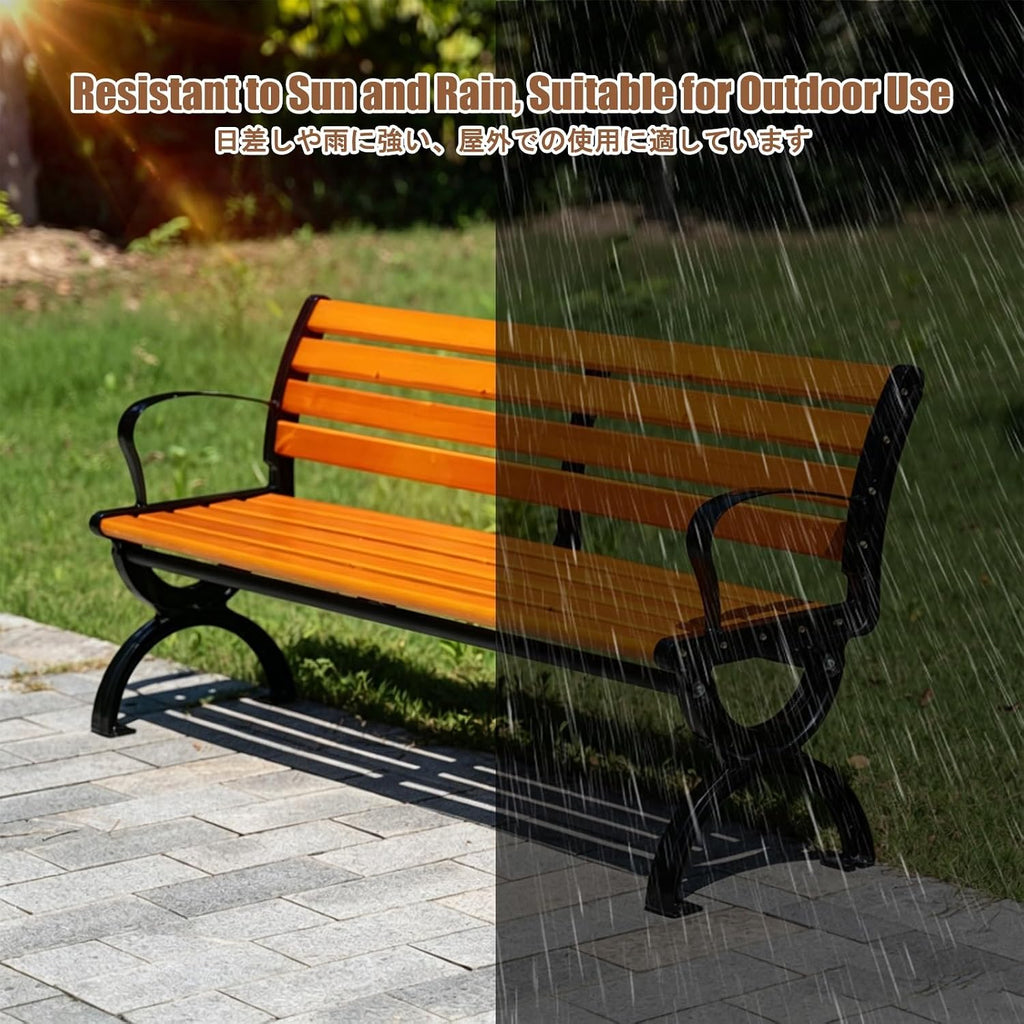 Garden Benches for Outdoors, Patio Benches for Outdoors, Features a Cast Aluminum Frame; Suitable for Front Porches, Parks, and Various Outdoor Spaces.(B Deluxe,150cm)
