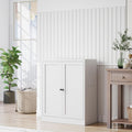 Kitchen Pantry Cabinet, 35" H Storage Cabinet with Doors and Adjustable Shelves, Metal Bathroom Cabinets, Utility Cabinets for Kitchen, Living Room, Garage, Assembly Required, White