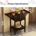 Altar Table,Meditation Table with Storage,Floor Puja Tables for Spiritual,Alter Cabinet with Drawer,Personal Shrine Altar,Buddhist Shrine Prayer Stand Riser,for Home Decor,Witch Wiccan(25.9x15.7x39.3i