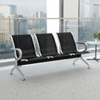 KINTNESS 5 Seat Reception Chair Benches Office Chair Guest Heavy Duty Waiting Room Chairs with Arms for Lobby, Office, Bank, Hospital Bench, Black