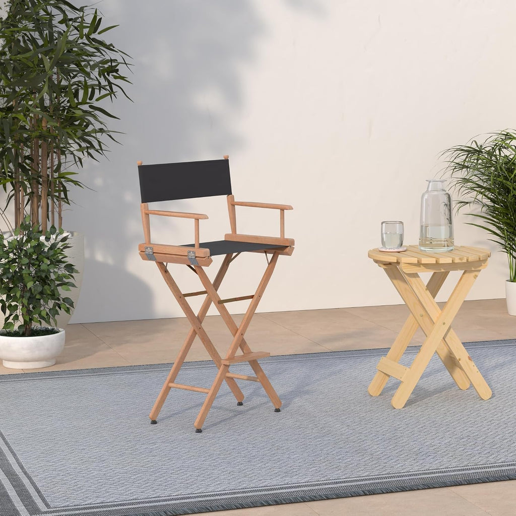Filmcraft Professional Grade Studio Director's Chairs (30" Bar Height, Natural Finish, Printed Producer Canvas)