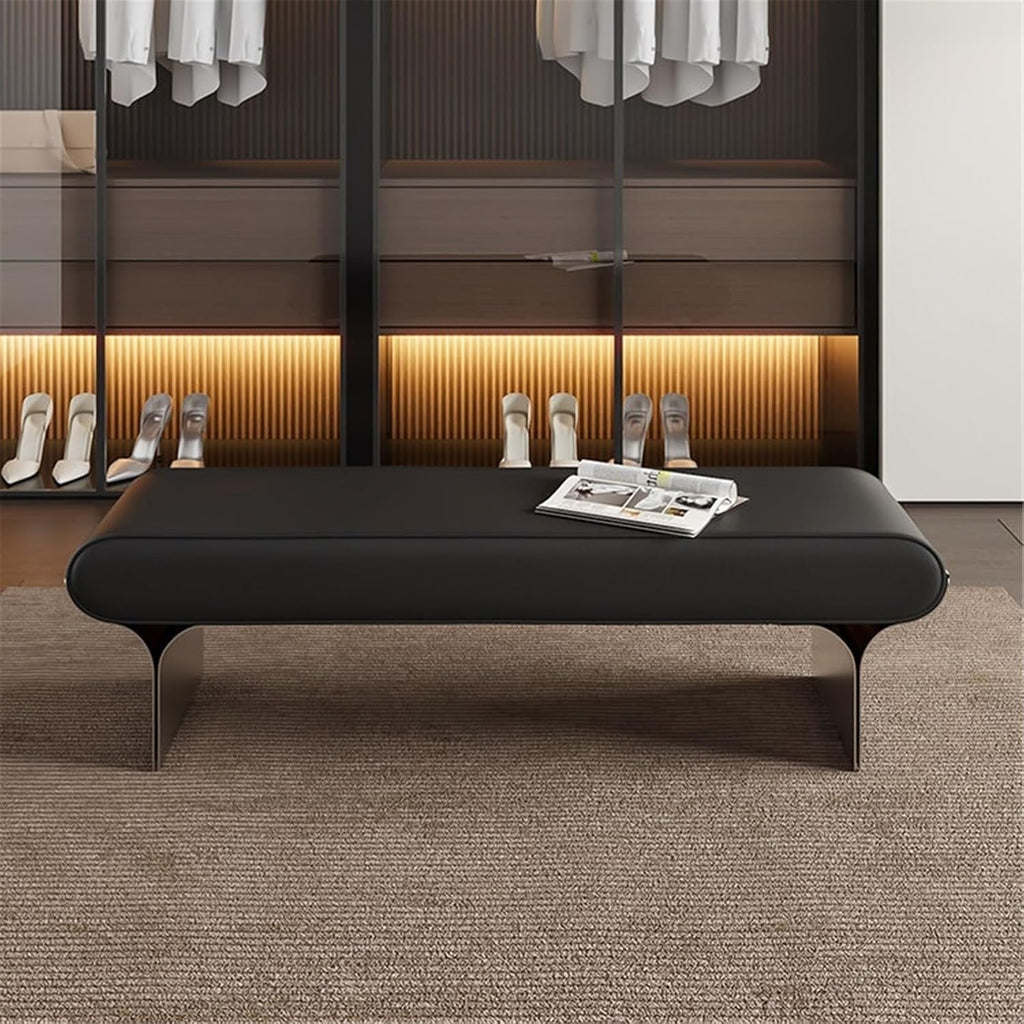 Modern Wooden Bench at The Foot of The Bed Long Beside The Suitable for Bedroom and Walk-in Closet Entryway(XL)