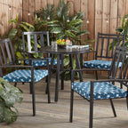 Outdoor 18-inch Square Reversible Seat Cushion with Ties, 4-Pack, Stars