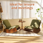 Modern Rocking Chair Recliner, Comfortable Upholstery Glider Chair, Solid Wood Frame, Accent Reading Chair for Bedroom, Living Room, Nursery, Green