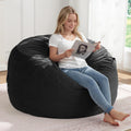 ZurNesfure Bean Bag Chairs for Adults 3FT Large Bean Bag Chair Memory Foam Filled Lazy Sofa with Removable Washable Cover Beanbag for Living Room Bedroom Dorm (Black, Medium)