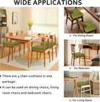 ELFJOY Chair Cushions for Dining Chairs Non Slip Chair Pads Set of 4 Seat Cushions with Ties Indoor 16.7" x 16" Green