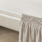 Lush Decor Ruched Ruffle Elastic Easy Wrap Around Bed Skirt Single Queen/King/Cal King Neutral - Queen Bed Skirt - Dust Ruffle - Tan Bedskirts