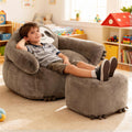 OUTREE Kids Sofa, Giant Sloth Design Bean Bag Chairs for Adults Teen with Sensory Needs, Adjustable Plush Armrest Like a Huggable, Soft Floor Sofa with Footstool‌ for Reading, Relaxing in Living Room