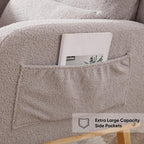 HCHAIRH Rocking Chair Nursery, Sherpa Nursing Rocking Chairs, Upholstered Nursery Glider Rocker for Mom Nursery Morden Accent Rocking Chair Pillow for Living Room,Bedroom,Teddy Light Grey