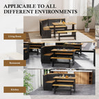 Breakfast Nook Dining Table Set – Black Corner Bench Dining Table, L Shaped Kitchen Nook Booth, Space-Saving Corner Dining Table Set for Kitchen, Apartment, Small Space