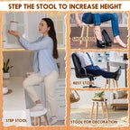 Wenqik 2 Wooden Step Stool for Kids 10.3 Inch 4 Legged Small Wooden Step Stool Solid Hard Sturdy Chair for Bedroom Furniture
