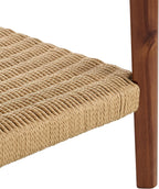 Alaterre Furniture Calais 2-Tier Solid Wood End Table with Woven Storage Shelf – Set of 2 Mid Century Modern Nightstand or Side Table for Living Room, or Bedroom (Chestnut)