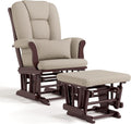 Storkcraft Tuscany Glider & Ottoman and Lumbar Pillow, Espresso/Taupe Swirl | GREENGUARD Gold Certified, Bonus Lumbar Cushion Included, Solid Wood Base, Smooth Motion, Award-Winning Nursery Rocking Chair