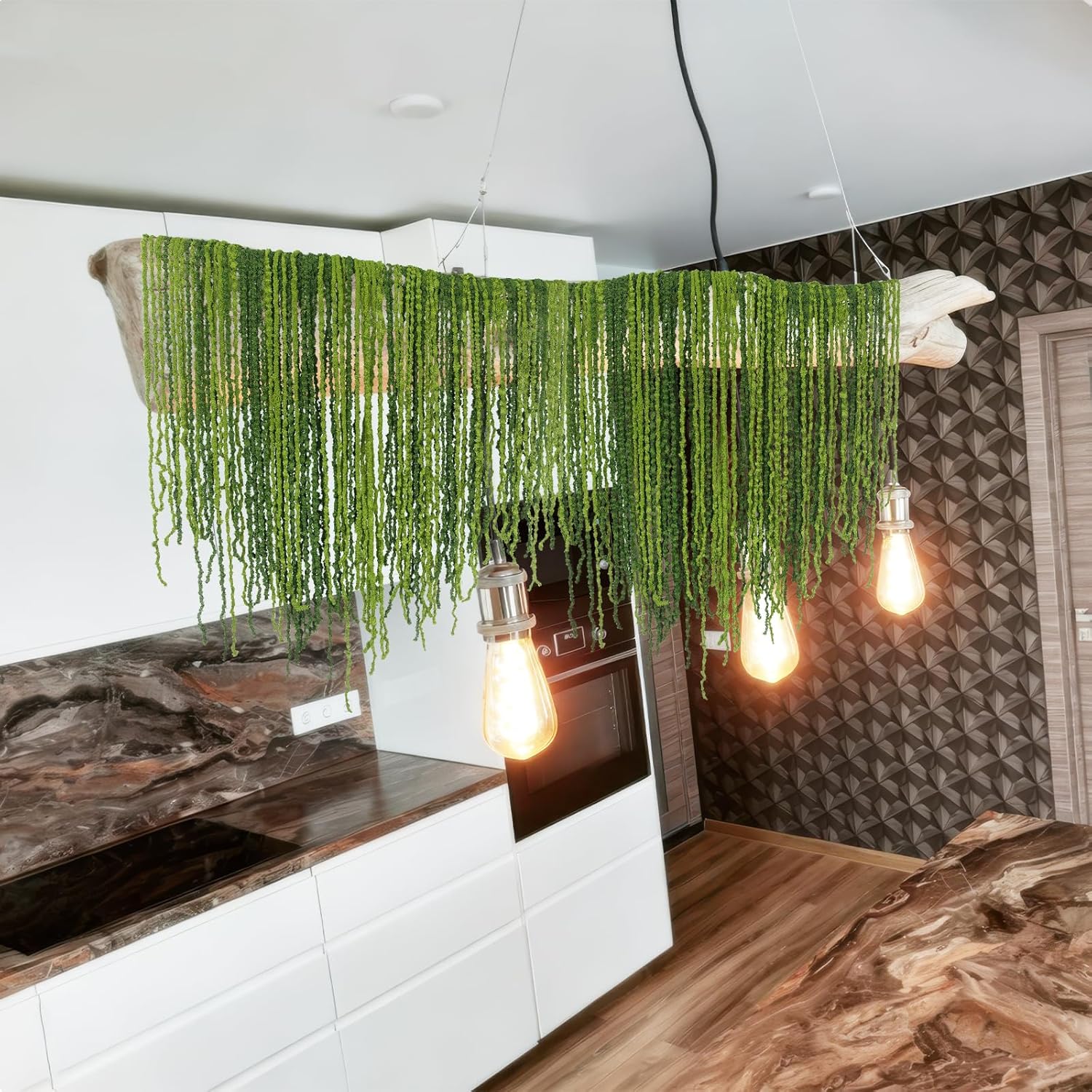 60 Pcs Hanging Moss Vines Faux Moss Garland for Decorating Artificial Amaranthus Hanging Flowers 59-62 Inch Fake Mossy Rope for Crafts Wedding Arch Floral Arrangment Wall Hanging Mantle Outdoor