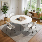 48 Inch Round Folding Table, Sturdy & Foldable Design, Heavy Duty 550lbs Capacity, Folding Dining Table for Camping, Picnic, Party, Dining