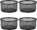 MaxGear Paper Clip Holder, Stackable PaperClip Organizer for Desk, 4 Pack Metal Mesh Paper Clip Holders with Non-Slip EVA Pad, Desk dispensers for Office Binder Box, Black