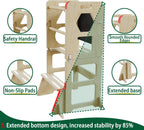 4-in-1 Toddler Kitchen Step Stool,Montessori Foldable Learning Standing Tower with Blackboard, Anti-tip Structure Design,Wooden Kitchen Step Helper Stool for 1-3 Year Old Boy Girl