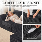 106” Modular Sectional Sofa,Modular Cloud Sofa L-Shaped Cloud Couch with High-Density Foam & Corduroy Fabric,Boneless Couch Deep Seat Couch for Living Room Apartments Bedroom No Assembly Required