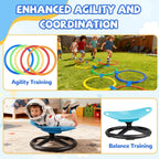 Spinning Chair for Autistic Kids, Peanut Shape Seat for Calming, ADHD & Autism Sensory Chair for Kids, Sensory Spinning Chair with Safety Handle & Non-Slip Design 3+ Years (Blue