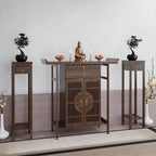 Meditation Shrine Buddhist Altar Table - Buddha Pooja Spiritual Prayer for Saints At Home Greek Altar Catholic Loved Ones Ancestral Counter for My Jesus Ofrenda Table,Walnut/47.2Inch