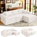Brage Living 2026 New 108" Cloud Sectional Couch, Comfy Boneless Modular Sectional Sofa with Deep Seat, Sofa Couch with L-Shaped Chaise for Living Room, No Assembly Required (Beige, with Ottoman)