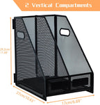 2 compartments metal file racks metal Mesh Desktop Organizer for Desk,Storage Binder Organizer for Office Home School