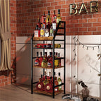 Trapezoid Liquor Wine Rack - Stepped Freestanding Design for Home - Fits Living RoomCorners (Whiskey & Wine Storage)