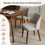 GarveeHome Wooden Dining Chairs Set of 4, Upholstered Mid Century Dining Chairs with Thick Seat Cushion and Curved Back for Dining/Kitchen/Living Room, Camel
