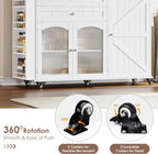 FINETONES Kitchen Island with Storage, Rolling Kitchen Island on Wheels with Wood Drop Leaf Countertop, Island Table Bar Cart with Spice Towel Rack Portable Kitchen Table Kitchen Carts on Wheels
