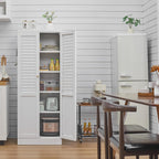 61'' Metal Pantry Cabinet with 4 Adjustable Shelves, Freestanding Steel Storage Cabinet for Kitchen & Home