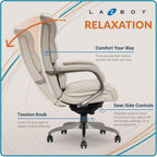 La-Z-Boy Aberdeen Bonded Leather Executive Chair, Beige