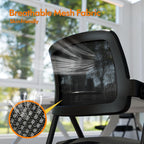 Stackable & Foldable Office Chair, Folding Desk Chair with Flip-Up Armrest, Breathable Mesh, Thick Seat Cushion & Rocking Backrest, Conference Room Chair with Wheel (Black，1)