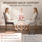 Upholstered Dining Chair Stylish Parsons Kitchen High Back with Silver Nailhead Trim & Wood Legs, 4-Pack, PU Dark Brown