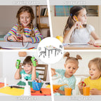 DOREROOM Kids Table and 2 Chairs Set, Height Adjustable (17.7"-26.1") Toddler Table and Chair Set, Multi-Activity Table with Graffiti Desktop, Children’s Table and Chairs for Classroom, Home & Daycare