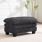 36 INCH Foot Stools Ottoman Chenille Foot Rest Stool Rectangular Upholstered Ottoman Under Desk Footrest for Living Room Bedroom Entryway,Darkgrey