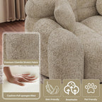 DAMAIFROM 65" Chenille Cloud Sofa Couch, Modern Deep Seat Loveseat Sofa, Comfy Upholstered Couch with 3 Pillows, Oversized Accent Armchair for Living Room Apartment Office, Light Brown