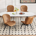Dining Chairs Set of 4, Modern Dining Room Chairs, Fabric Kitchen Chair Upholstered Dining Chairs with Thick Cushions for Kitchen and Dining Room Brown
