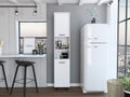 Pantry,Four Legs,Three Interior Shelves,Two Shelves,Two Cabinets for Kitchen,Laundry,Living Room,Bedroom-White,15.7 * 13.7 * 13.7