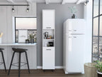 Pantry,Four Legs,Three Interior Shelves,Two Shelves,Two Cabinets for Kitchen,Laundry,Living Room,Bedroom-White,15.7 * 13.7 * 13.7