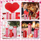 Redbaker 3 Pcs Valentine's Day Decorations for Home Wooden Block Sign Happy Valentines Day Table Decor Rustic Farmhouse Red Pink Centerpieces for Tiered Tray Wedding Mother Party Shelf Mantel Favor