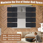 Under Bed Storage Containers with Wheels 2-Pack , 9.5" Tall Underbed Storage Drawers Organizer Bins for Clothes Shoes Toys Wrapping Paper with Extra Interior Pockets, Easy Pull-out, Heavy-duty