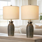 22.75" Table Lamps for Living Room Small Lamps for Bedroom Bedside Lamps Set of 2 Boho Lamps for Night Stands Nightstand Lamp Farmhouse Vintage Rustic Modern Side End Table Lamp Light Home Deco Gifts