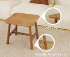 CIMOTA Solid Wood Side Table Modern Small Square End Table for Living Room Farmhouse Narrow Nightstand for Small Spaces/Bedroom/Office, Natural Finish