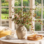 6 Pcs Artificial Red Berry Stems Branches, 26 in Faux Raspberry Stem Realistic Long Stems Flowers Bouquet Spray Picks for Fall Tall Vase Indoor Home Table Wedding Party Decor