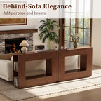 Walnut Console Table with Storage, 47.2" W Farmhouse Entryway Table, Long Sofa Table for Hallway, Living Room, Foyer